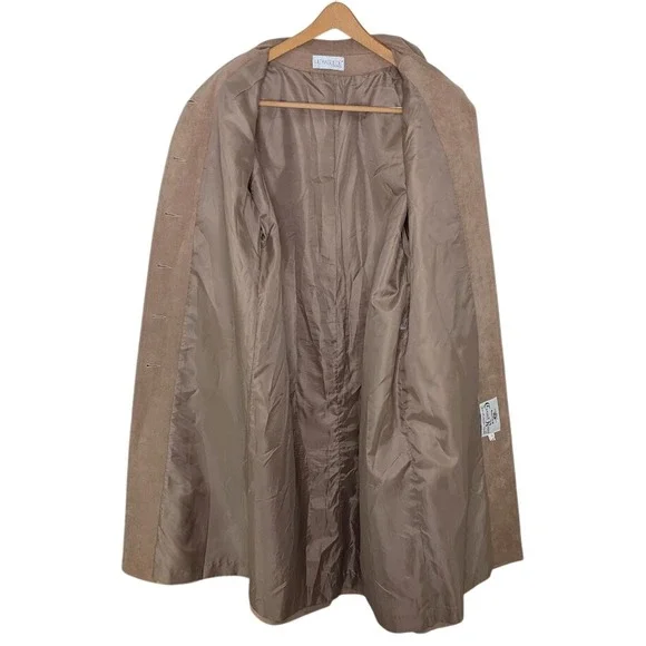 Vintage Count Romi Ultrasuede Camel Duster Coat Women's 14 Faux Suede‎ Long - Picture 5 of 8
